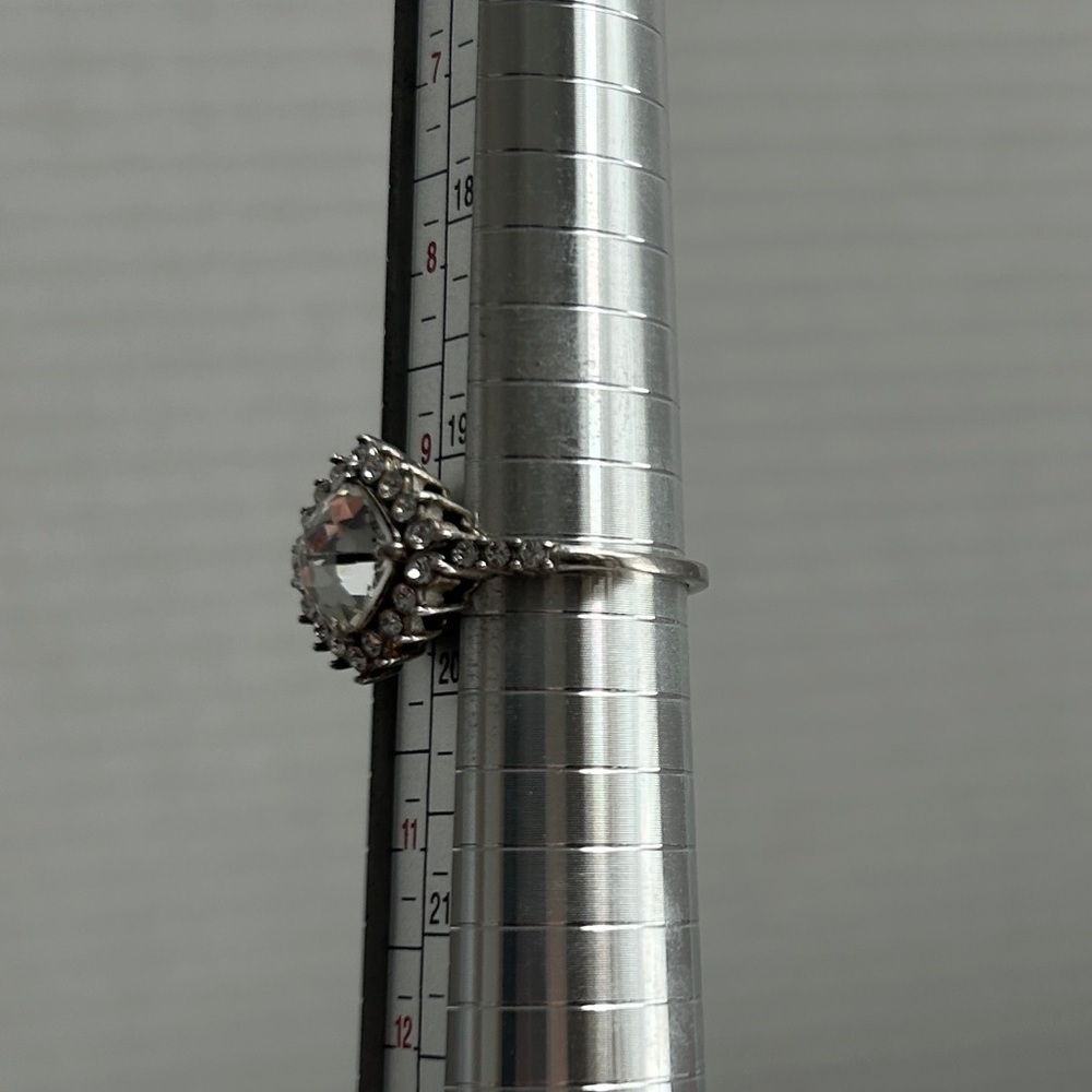 Brighton Demantur Ring Clear Crystals Silver Plated Size 9.5 & Cloth Bag - Picture 7 of 11